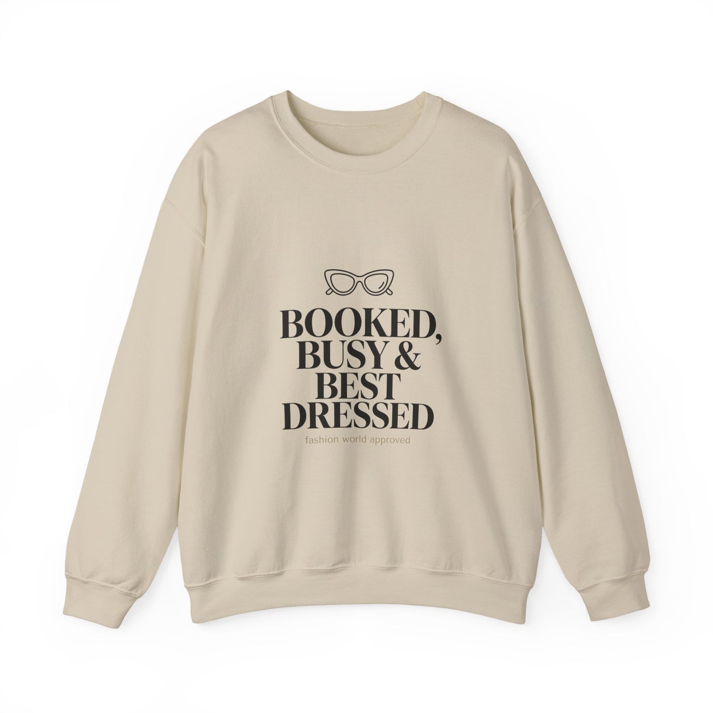 BOOKED, BUSY & BEST DRESSED Crewneck Sweatshirt | Parisian chic, magazine font