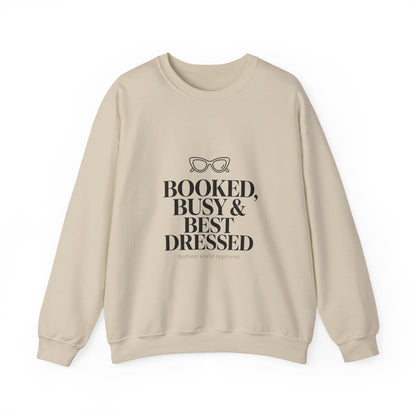 BOOKED, BUSY & BEST DRESSED Crewneck Sweatshirt | Parisian chic, magazine font