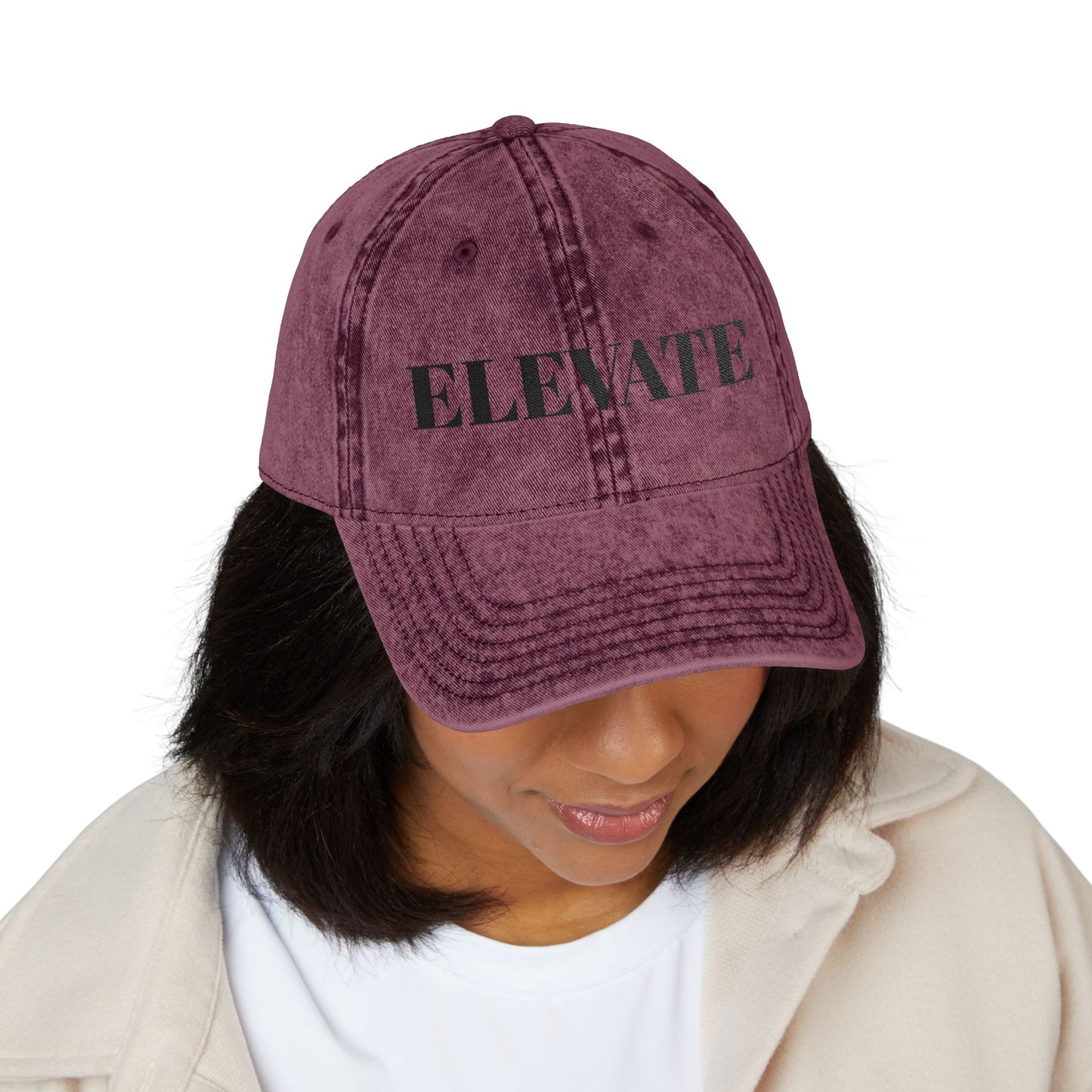 Elevate Embroidered Vintage Cap – Change