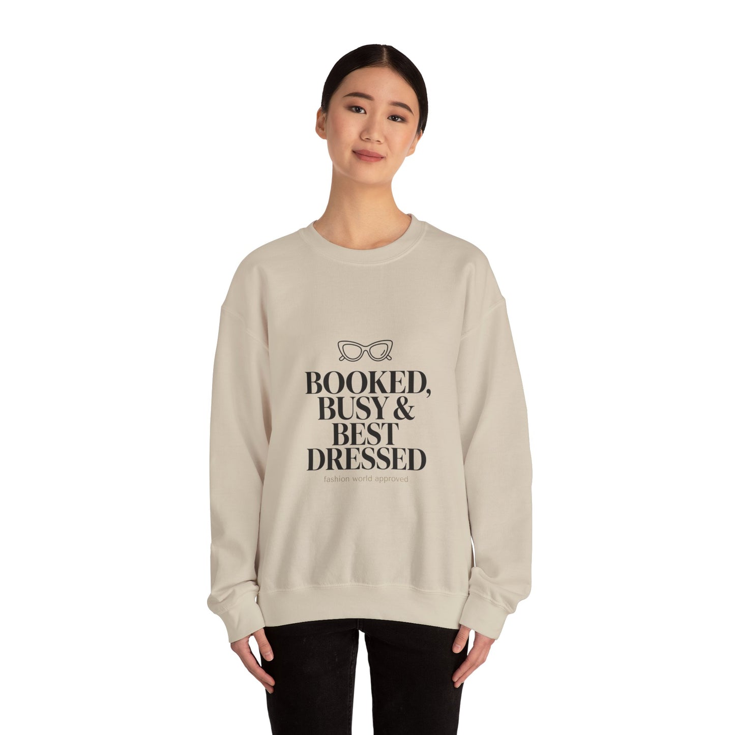 BOOKED, BUSY & BEST DRESSED Crewneck Sweatshirt | Parisian chic, magazine font
