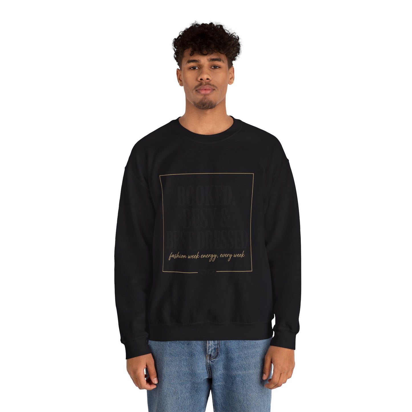 Booked, Busy & Best Dressed Sweatshirt — Cozy Crewneck for Busy Women